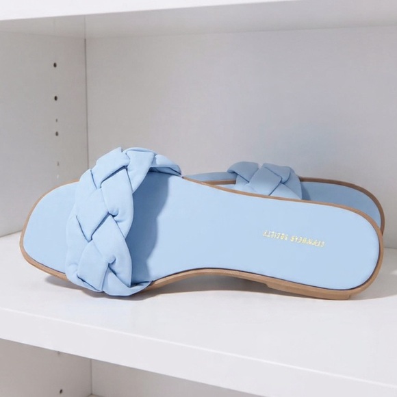 Braided Blue Heeled Sandals - Block Heel - Size 8 - Picture 3 of 4